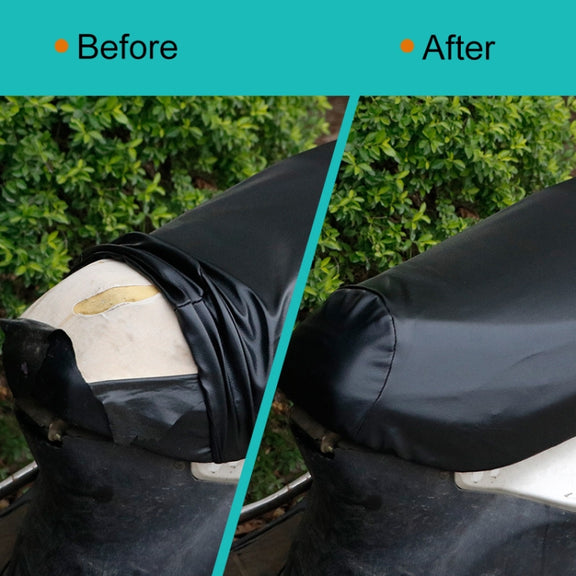 Water-resistant Motorcycle Black Leather Seat Cover Prevent Bask In Seat Scooter Cushion Protect, Size: XL, Length: 61-65cm; Width: 27-38cm