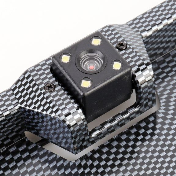 JX-9488 720x540 Effective Pixel NTSC 60HZ CMOS II Universal Water-resistant Car Carbon Fiber Rear View Backup Camera with 2W 80LM 5000K White Light 4LED Lamp, DC 12V, Wire Length: 4m