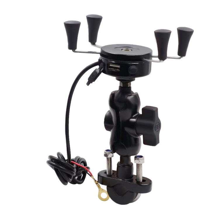 Motorcycle X Shape Aluminum Alloy Phone Bracket 5V 2.1A Phone Charger - Battery Charger by PMC TechLife | Online Shopping South Africa | PMC TechLife | Buy Now Pay Later Mobicred