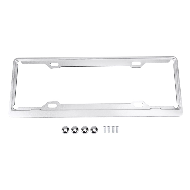 2 PCS Car License Plate Aerospace Aluminum Bracket Frame Holder Stand Mount, Size: 440mm x 140mm(Silver)