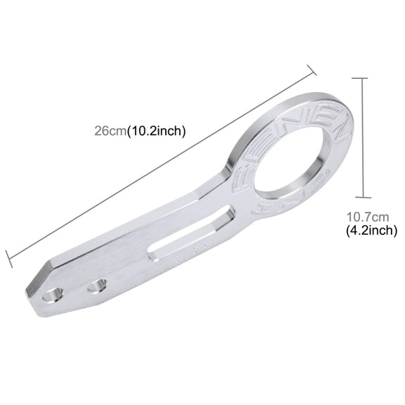 Benen Aluminum Alloy Rear Tow Towing Hook Trailer Ring for Universal Car Auto with Two Screw Holes(Silver)