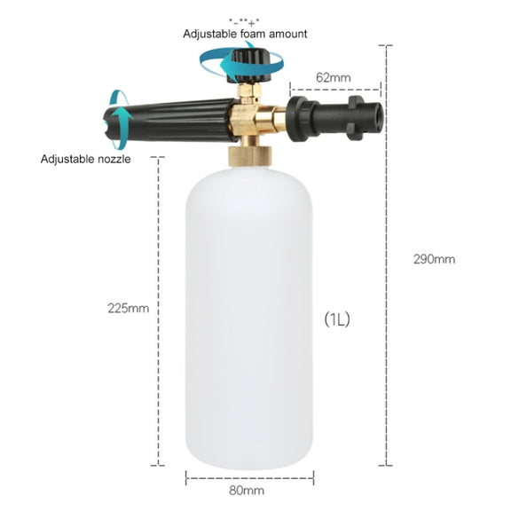 High Pressure Car Wash Foam Gun Soap Foamer Generator Water Sprayer Gun for Karcher K2 / K3, Capacity: 1L(Red)