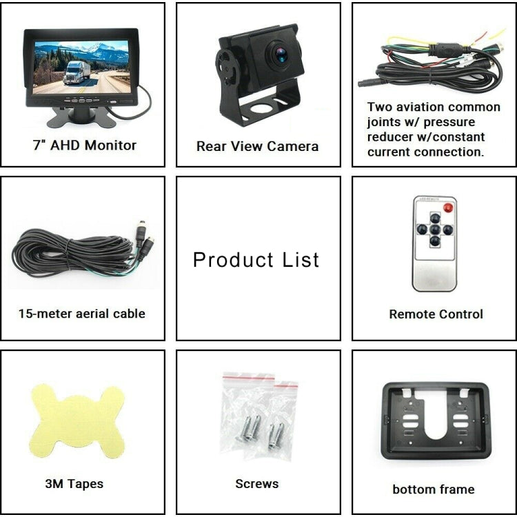 PZ612-AHD IP67 120 Degree Car AHD 1080P 2 Megapixels 7 inch 1-Way Rearview Mirror Monitor, Night Vision Full Color - Rear View Cameras by PMC TechLife | Online Shopping South Africa | PMC TechLife | Buy Now Pay Later Mobicred