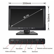 PZ612-4AHD IP67 120 Degree Car AHD 1080P 2 Megapixels 10 inch 4-Way Rearview Mirror Monitor, Night Vision Full Color, with Video Function