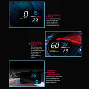 D5000 OBD2 5 inch Vehicle-mounted Head Up Display Security System, Support Car Speed / Engine Revolving Speed Display / Water Temperature / Battery Voltage / Detection and Elimination Fault Code