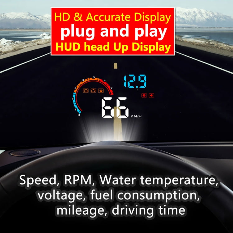 D2500 OBD2+GPS 4 inch Vehicle-mounted Head Up Display Security System, Support Car Speed / Engine Revolving Speed Display / Water Temperature / Battery Voltage / Running Speed & Direction & Distance - Head Up Display System by PMC TechLife | Online Shopping South Africa | PMC TechLife | Buy Now Pay Later Mobicred