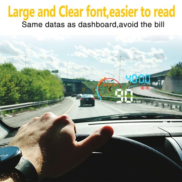 D2500 OBD2+GPS 4 inch Vehicle-mounted Head Up Display Security System, Support Car Speed / Engine Revolving Speed Display / Water Temperature / Battery Voltage / Running Speed & Direction & Distance - Head Up Display System by PMC TechLife | Online Shopping South Africa | PMC TechLife | Buy Now Pay Later Mobicred