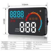 D2500 OBD2+GPS 4 inch Vehicle-mounted Head Up Display Security System, Support Car Speed / Engine Revolving Speed Display / Water Temperature / Battery Voltage / Running Speed & Direction & Distance