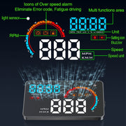 D2500 OBD2+GPS 4 inch Vehicle-mounted Head Up Display Security System, Support Car Speed / Engine Revolving Speed Display / Water Temperature / Battery Voltage / Running Speed & Direction & Distance