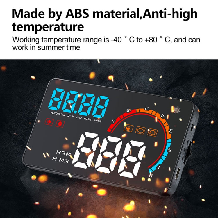 D2500 OBD2+GPS 4 inch Vehicle-mounted Head Up Display Security System, Support Car Speed / Engine Revolving Speed Display / Water Temperature / Battery Voltage / Running Speed & Direction & Distance - Head Up Display System by PMC TechLife | Online Shopping South Africa | PMC TechLife | Buy Now Pay Later Mobicred