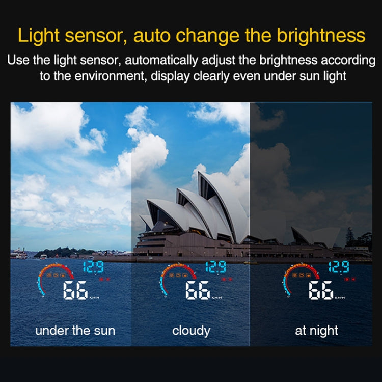 D2500 OBD2+GPS 4 inch Vehicle-mounted Head Up Display Security System, Support Car Speed / Engine Revolving Speed Display / Water Temperature / Battery Voltage / Running Speed & Direction & Distance - Head Up Display System by PMC TechLife | Online Shopping South Africa | PMC TechLife | Buy Now Pay Later Mobicred
