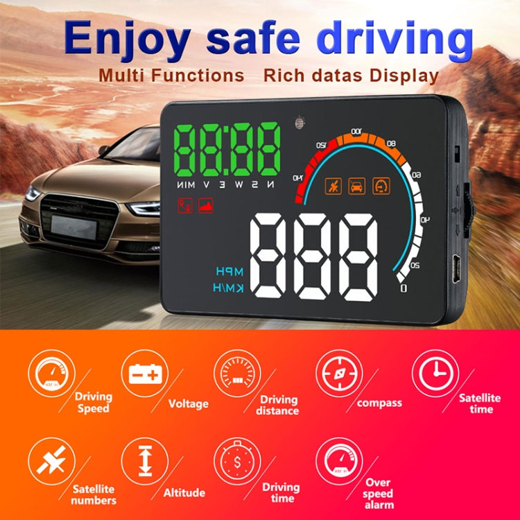 Q5 GPS 4 inch Vehicle-mounted Head Up Display Security System, Support Running Speed & Direction & Distance / Driving Kilometres / - Head Up Display System by PMC TechLife | Online Shopping South Africa | PMC TechLife | Buy Now Pay Later Mobicred