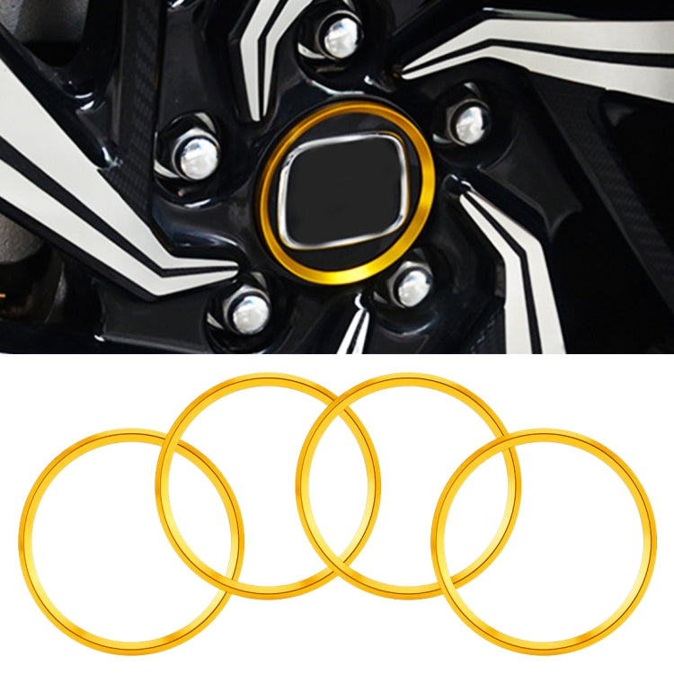 4 PCS Car Metal Wheel Hub Decoration Ring for BMW 5 Series 2018 (Gold) - Wheels Tires & Parts by PMC TechLife | Online Shopping South Africa | PMC TechLife | Buy Now Pay Later Mobicred