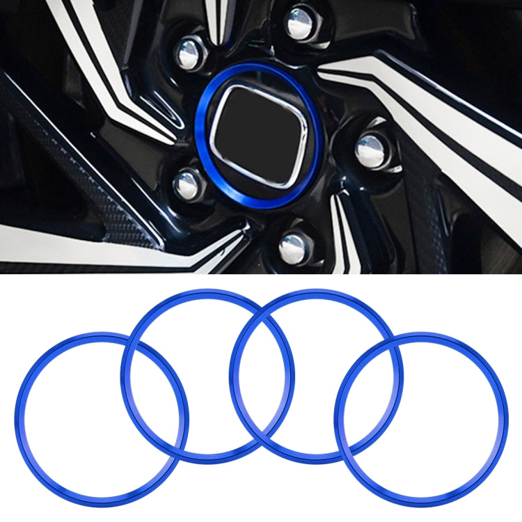 4 PCS Car Metal Wheel Hub Decoration Ring for BMW 5 Series 2018 (Blue) - Wheels Tires & Parts by PMC TechLife | Online Shopping South Africa | PMC TechLife | Buy Now Pay Later Mobicred