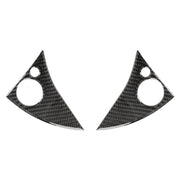 2 PCS Car Steering Wheel Button Carbon Fiber Decorative Sticker for Mercedes-Benz W204 2007-2010