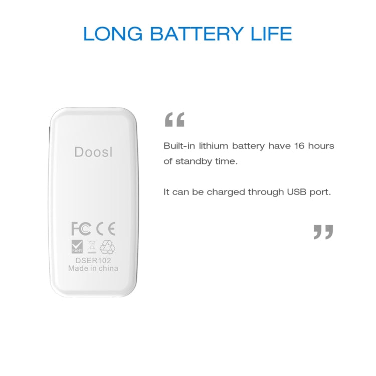 Doosl DSER102 Mini Car Bluetooth Wireless Music Receiver with 3.5mm Stereo Input Jack(White) - Bluetooth Adapters by PMC TechLife | Online Shopping South Africa | PMC TechLife | Buy Now Pay Later Mobicred