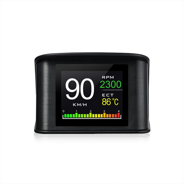 P10 HUD 2.2 inch Car OBD2 Smart Digital Meter with TFT LCD Multi-color, Speed & RPM & Water Temperature & Oil Consumption & Driving Distance / Time & Voltage Display, Over Speed Alarm, Low Voltage Ala ... lometers & Miles Switching, Light Sensor Functions