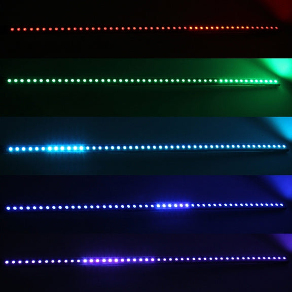 5050 20W 48 LED RGB Car Truck Remote Colorful Knight Rider LED Strobe Scanner Flash Strip Light, DC 12V  Cable Length: 130cm(Colorful Light)
