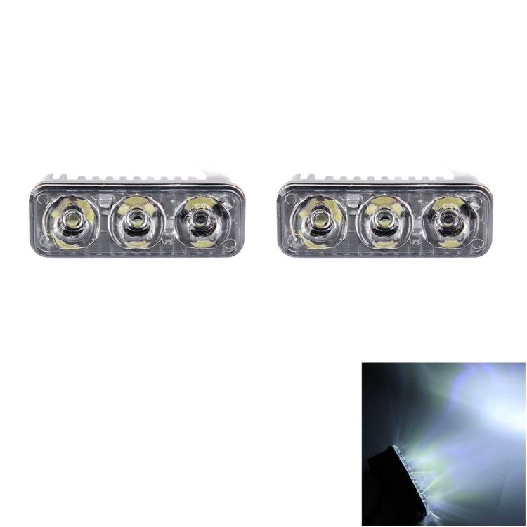 2 PCS DC 12V 6W 400 LM 6000K Tri Circular Car DRL Daytime Running White Lights Lamp, Cable Length: 50cm - Running Lights by PMC TechLife | Online Shopping South Africa | PMC TechLife | Buy Now Pay Later Mobicred