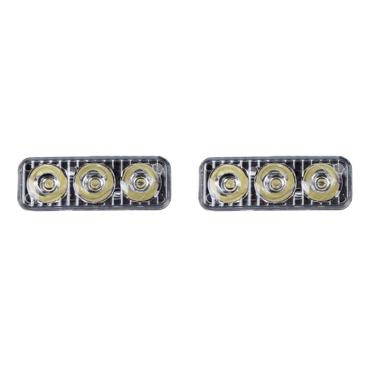 2 PCS DC 12V 6W 400 LM 6000K Tri Circular Car DRL Daytime Running White Lights Lamp, Cable Length: 50cm - Running Lights by PMC TechLife | Online Shopping South Africa | PMC TechLife | Buy Now Pay Later Mobicred