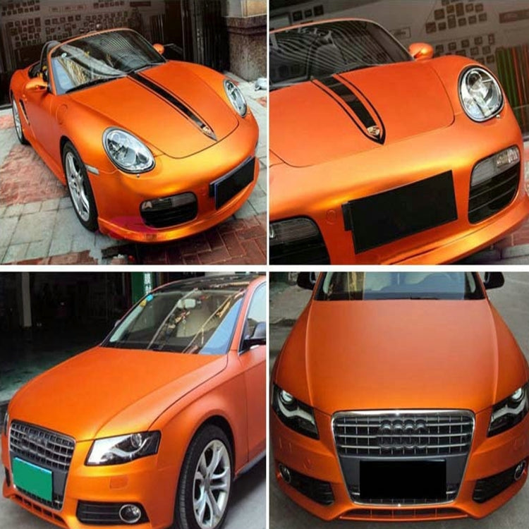 8m * 0.5m Ice Blue Metallic Matte Icy Ice Car Decal Wrap Auto Wrapping Vehicle Sticker Motorcycle Sheet Tint Vinyl Air Bubble Sticker(Orange)