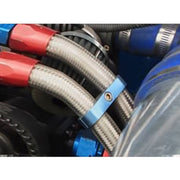 AN8 Automotive 2-hole High Pressure Tubing Fixing Clip Car Tubing Clamp Aluminum Alloy Clip Tubing Separator, Random Color Delivery