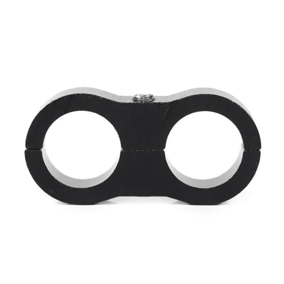AN12 Automotive 2-hole High Pressure Tubing Fixing Clip Car Tubing Clamp Aluminum Alloy Clip Tubing Separator, Random Color Delivery