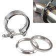 2.5 inch Car Turbo Exhaust Downpipe V-Band Clamp Stainless Steel 304 Flange Clamp - Booster Cable & Clip by PMC TechLife | Online Shopping South Africa | PMC TechLife | Buy Now Pay Later Mobicred