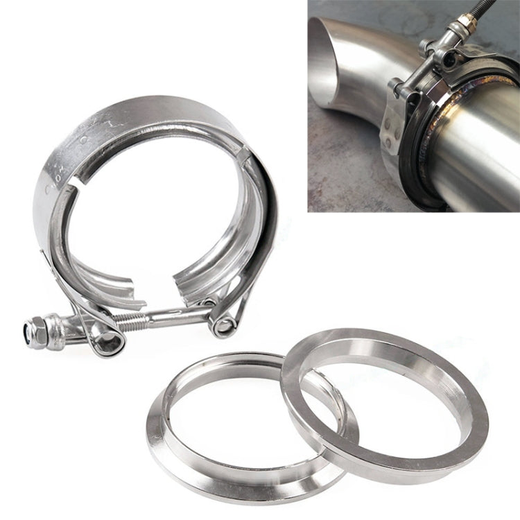 3.5 inch Car Turbo Exhaust Downpipe V-Band Clamp Stainless Steel 304 Flange Clamp - Booster Cable & Clip by PMC TechLife | Online Shopping South Africa | PMC TechLife | Buy Now Pay Later Mobicred