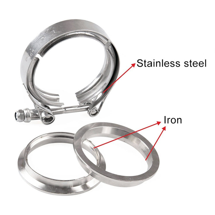 3.5 inch Car Turbo Exhaust Downpipe V-Band Clamp Stainless Steel 304 Flange Clamp - Booster Cable & Clip by PMC TechLife | Online Shopping South Africa | PMC TechLife | Buy Now Pay Later Mobicred