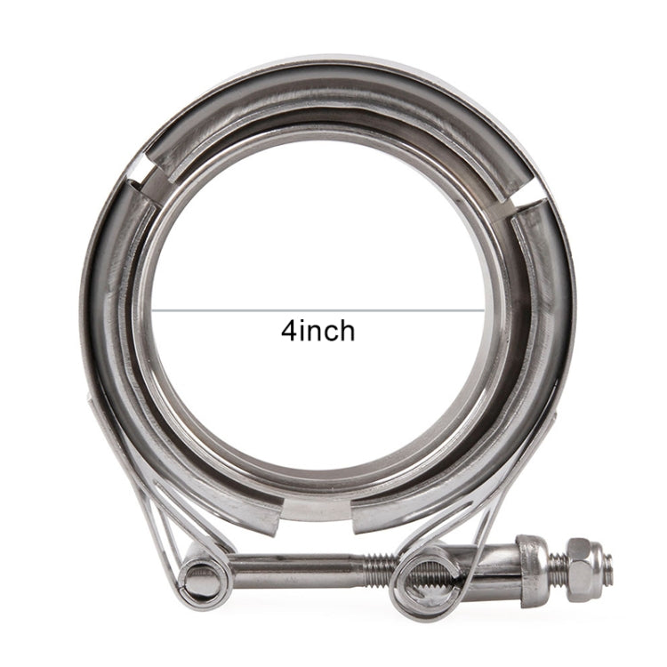 4 inch Car Turbo Exhaust Downpipe V-Band Clamp Stainless Steel 304 Flange Clamp - Booster Cable & Clip by PMC TechLife | Online Shopping South Africa | PMC TechLife | Buy Now Pay Later Mobicred