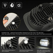 7 inch H4 DC 9V-30V 3000LM 6000K 30W IP67 8LED Lamp Beads Car Square Shape LED Headlight Lamps for Jeep Wrangler