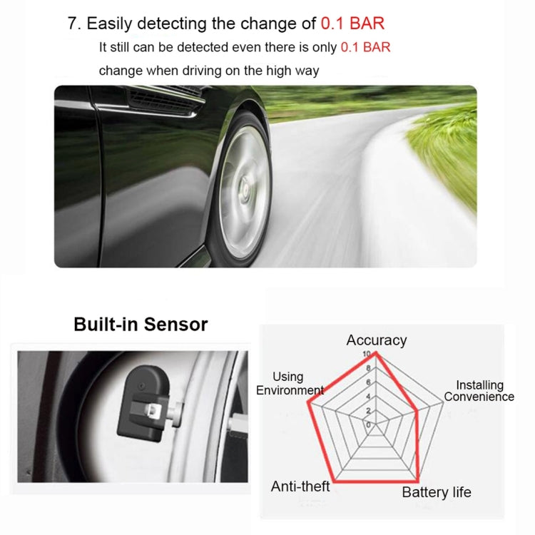 VC601 TPMS 4 Built-in Sensors Tire Pressure Monitoring Alarming System Diagnostic-tool with Bluetooth 4.0 Work on Android / iOS / iPad - Tire Pressure Gauges by PMC TechLife | Online Shopping South Africa | PMC TechLife | Buy Now Pay Later Mobicred