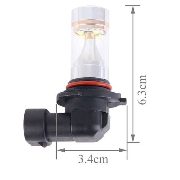 2 PCS 9006 350 LM 6000K 30W White Light 6 LED Car Fog Light Bulb, DC 12V