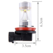 2 PCS H8/H11 30W 350 LM 6000K  White Light 6 LED Car Fog Light Bulb, DC 12V