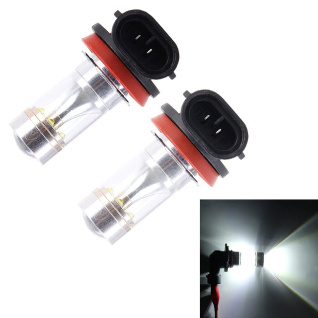 2 PCS H8/H11 30W 350 LM 6000K  White Light 6 LED Car Fog Light Bulb, DC 12V