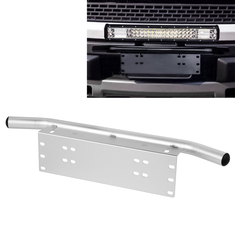 Universal License Plate Bumper Frame for Off-Road Jeep LED Work Light Bar Mounting Bracket with Front Bucket(Silver) - License Plate Covers & Frames by PMC Jewellery | Online Shopping South Africa | PMC Jewellery | Buy Now Pay Later Mobicred