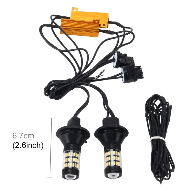 2 PCS 3156 5W 450LM 60LEDs DC 12V SMD-4014 Car Auto Brake Light Turn Signal Lights Car Source Set(White Light+Yellow Light), Cable Length: 40cm - Brake Lights by PMC TechLife | Online Shopping South Africa | PMC TechLife | Buy Now Pay Later Mobicred