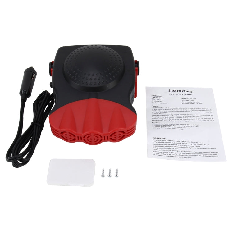 DC 12V 150W Cold and Warm Dual Use Three Outlet Car Auto Electronic Heater Fan Windshield Defroster Demister(Red) - Heating & Fans by PMC TechLife | Online Shopping South Africa | PMC TechLife | Buy Now Pay Later Mobicred
