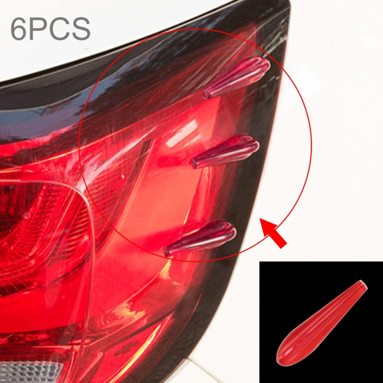 6 PCS Universal Resin Rear Spoiler Car Auto Rear Spoiler Exterior Rear Spoiler Kit Car Crash Strip Spoiler Routed Board Mute Rectifier Noise Reduction Spoiler(Red) - Decorative Sticker by PMC TechLife | Online Shopping South Africa | PMC TechLife