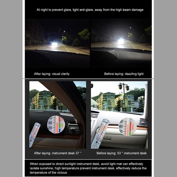 Dark Mat Car Dashboard Cover Car Light Pad Instrument Panel Sunscreen Car Mats for Cadillac (Please note the model and year)(Black)