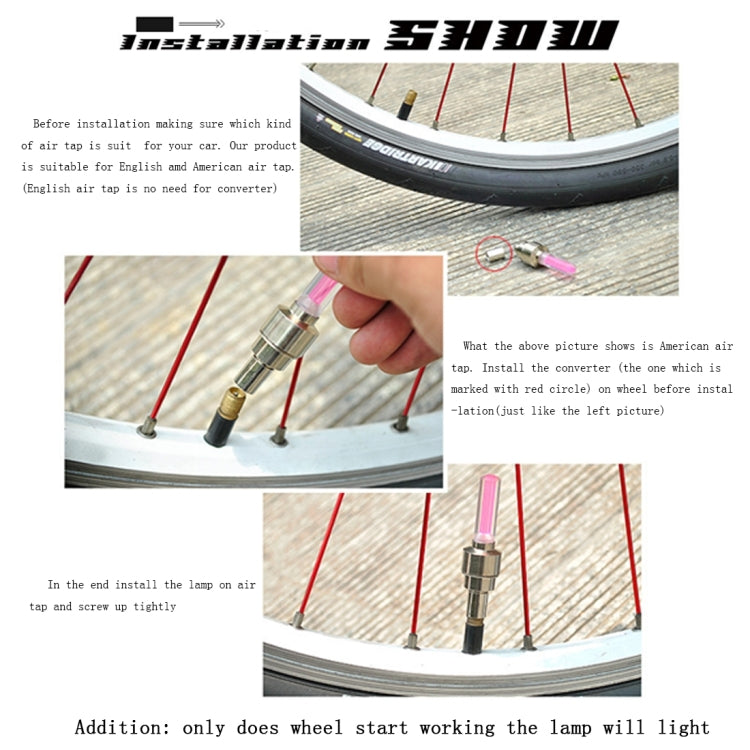 2 PCS Wheel Tyre Lamp With Battery for Car / Motorbike / Bike(Red Light) - Decorative Lights by PMC TechLife | Online Shopping South Africa | PMC TechLife | Buy Now Pay Later Mobicred