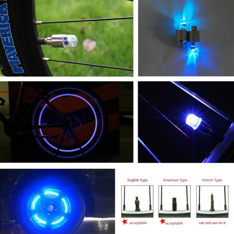 2 PCS Valve Cap Light Wheel Tyre Lamp With Battery for Car / Motorbike / Bike(Blue Light) - Decorative Lights by PMC Jewellery | Online Shopping South Africa | PMC Jewellery | Buy Now Pay Later Mobicred