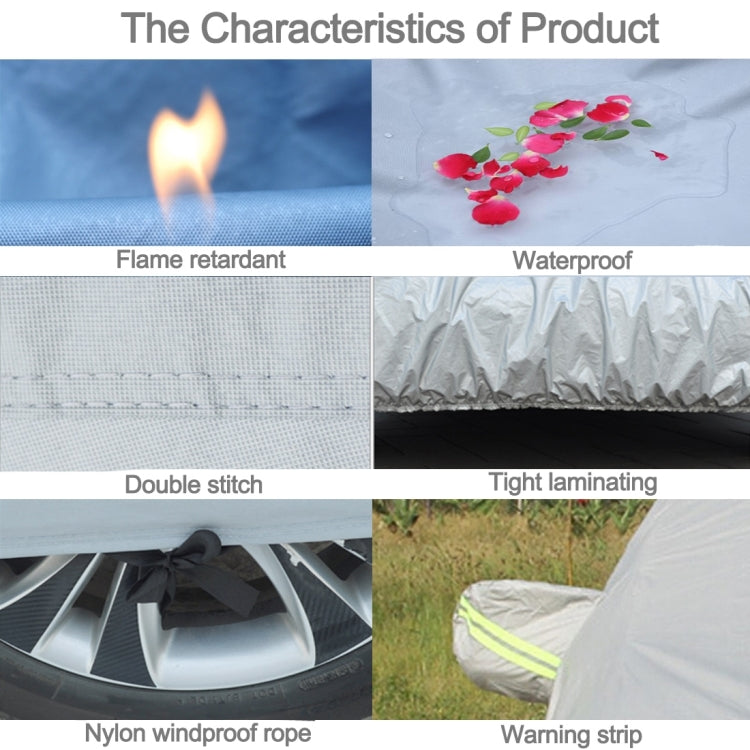 Oxford Cloth Anti-Dust Waterproof Sunproof Flame Retardant Breathable Indoor Outdoor Full Car Cover Sun UV Snow Dust Resistant Protection SUV Car Cover with Warning Strips, Fits Cars up to 4.7m(183 inch) in Length - PE Material by PMC TechLife | Online Shopping South Africa | PMC TechLife | Buy Now Pay Later Mobicred