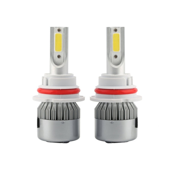 2pcs 9004 18W 1800LM 6000K Water-resistant IP68 Car Auto LED Headlight with 2 COB LED Lamps, DC 9-36V(White Light)