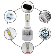 2pcs 9005 18W 1800LM 6000K Water-resistant IP68 Car Auto LED Headlight with 2 COB LED Lamps, DC 9-36V(White Light)