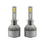 2pcs H1 18W 1800LM 6000K Water-resistant IP68 Car Auto LED Headlight with 2 COB LED Lamps, DC 9-36V(White Light)