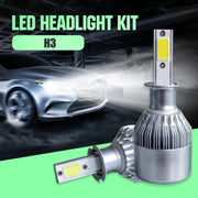 2pcs H3 18W 1800LM 6000K Water-resistant IP68 Car Auto LED Headlight with 2 COB LED Lamps, DC 9-36V(White Light)