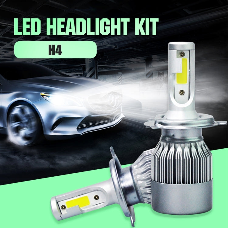 2pcs H4 18W 1800LM 6000K Waterproof IP68 Car Auto LED Headlight with 2 COB LED Lamps, DC 9-36V(White Light) - LED Headlamps by PMC TechLife | Online Shopping South Africa | PMC TechLife | Buy Now Pay Later Mobicred