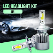 2pcs H4 18W 1800LM 6000K Water-resistant IP68 Car Auto LED Headlight with 2 COB LED Lamps, DC 9-36V(White Light)